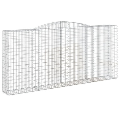 vidaXL Arched Gabion Baskets 4 pcs 400x50x180/200 cm Galvanised Iron