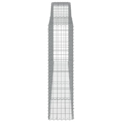 vidaXL Arched Gabion Baskets 4 pcs 400x50x180/200 cm Galvanised Iron