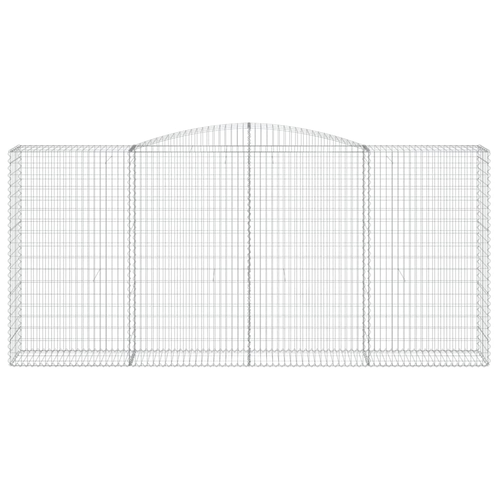 vidaXL Arched Gabion Baskets 7 pcs 400x50x180/200 cm Galvanised Iron