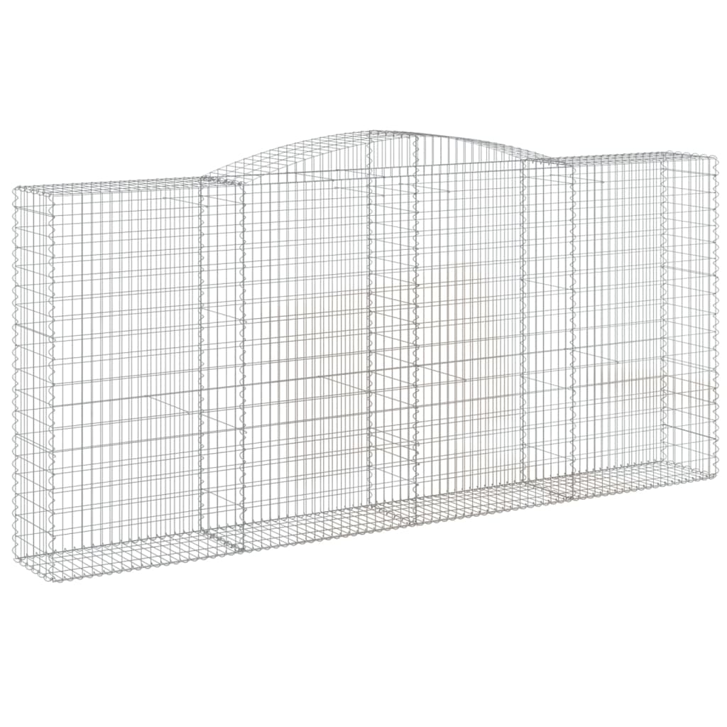 vidaXL Arched Gabion Baskets 9 pcs 400x50x180/200 cm Galvanised Iron