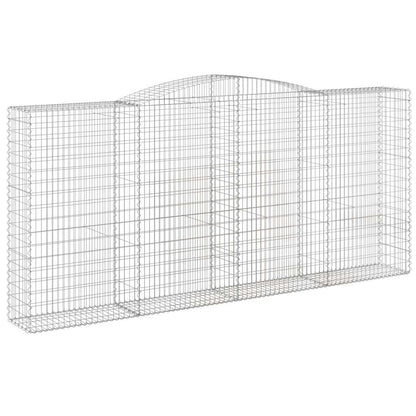 vidaXL Arched Gabion Baskets 10 pcs 400x50x180/200 cm Galvanised Iron