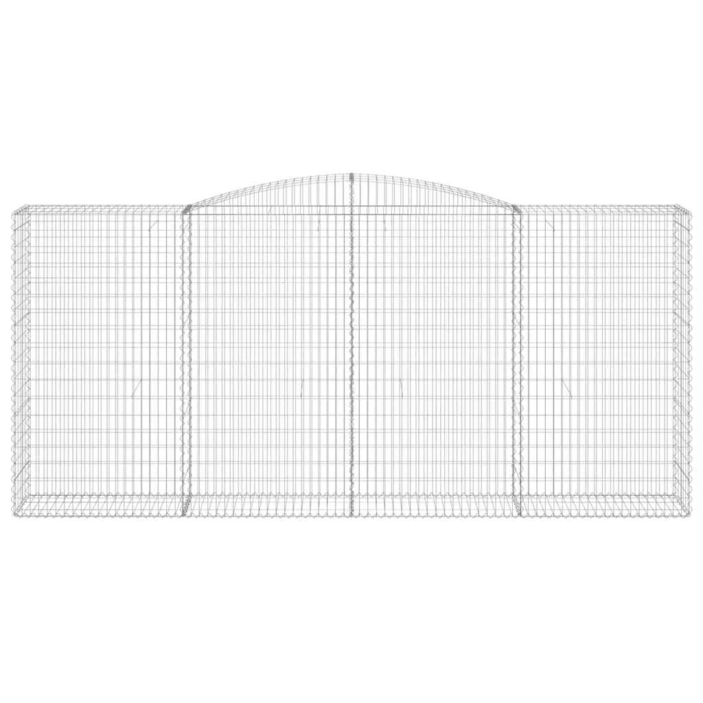 vidaXL Arched Gabion Baskets 10 pcs 400x50x180/200 cm Galvanised Iron