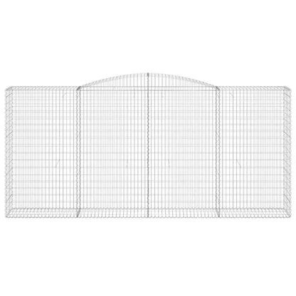 vidaXL Arched Gabion Baskets 10 pcs 400x50x180/200 cm Galvanised Iron