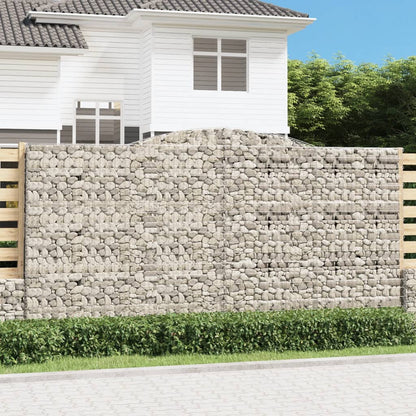 vidaXL Arched Gabion Baskets 4 pcs 400x50x200/220 cm Galvanised Iron