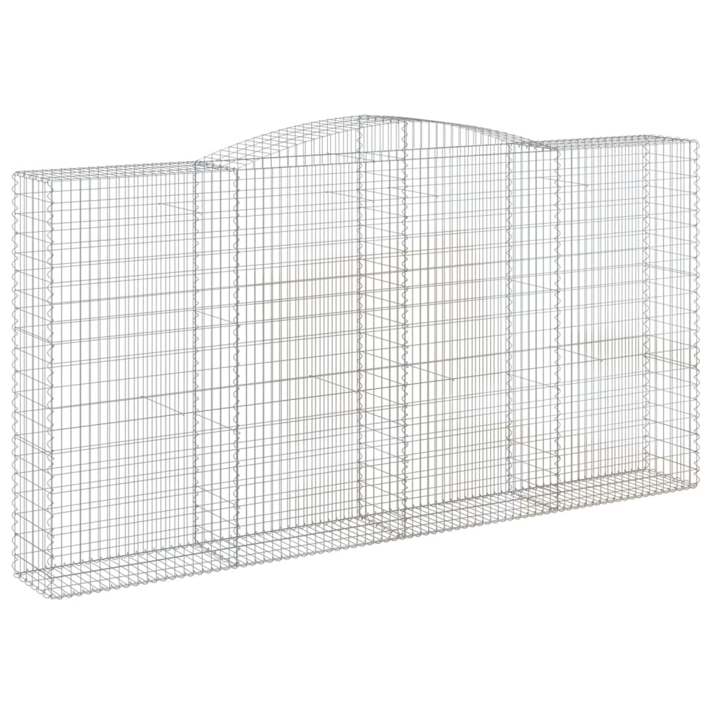 vidaXL Arched Gabion Baskets 5 pcs 400x50x200/220 cm Galvanised Iron