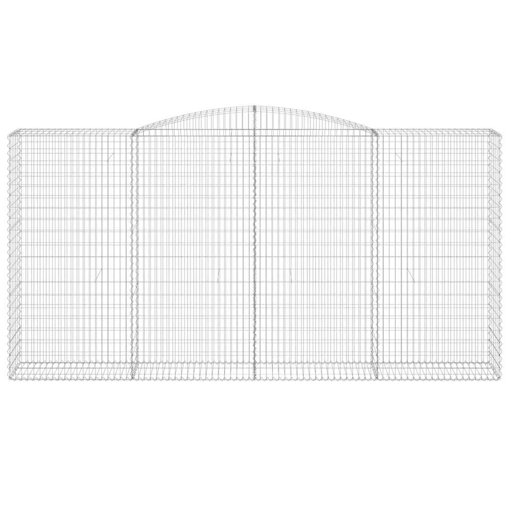 vidaXL Arched Gabion Baskets 10 pcs 400x50x200/220 cm Galvanised Iron