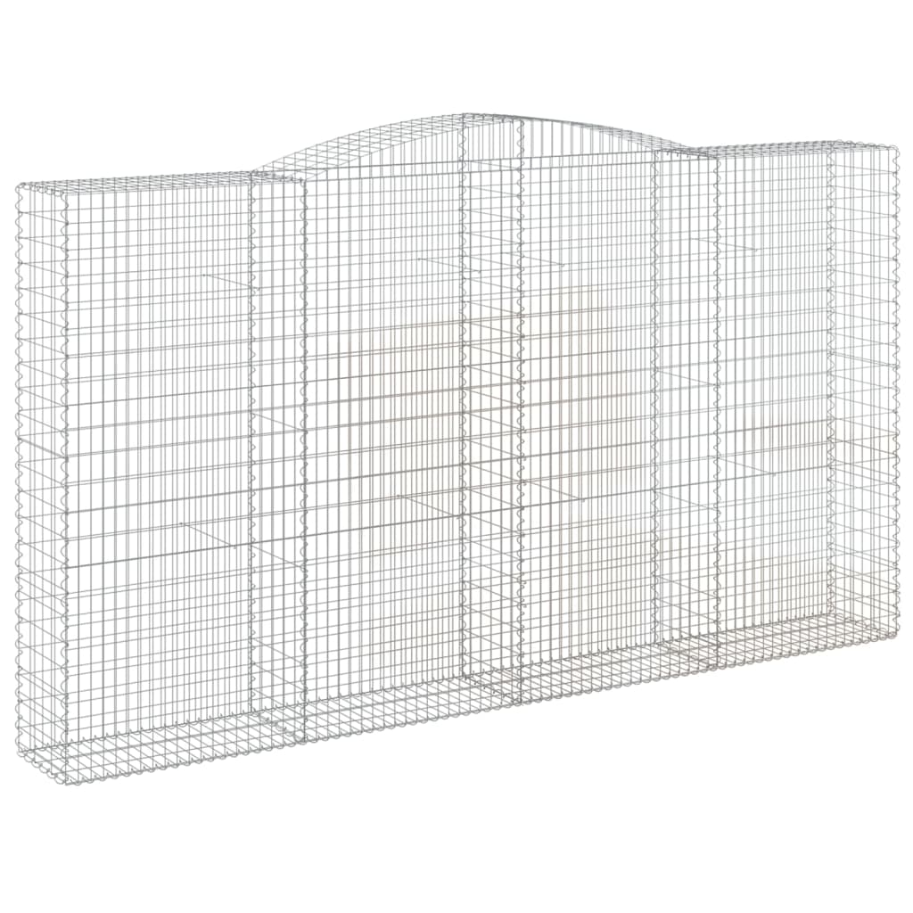vidaXL Arched Gabion Baskets 4 pcs 400x50x220/240 cm Galvanised Iron