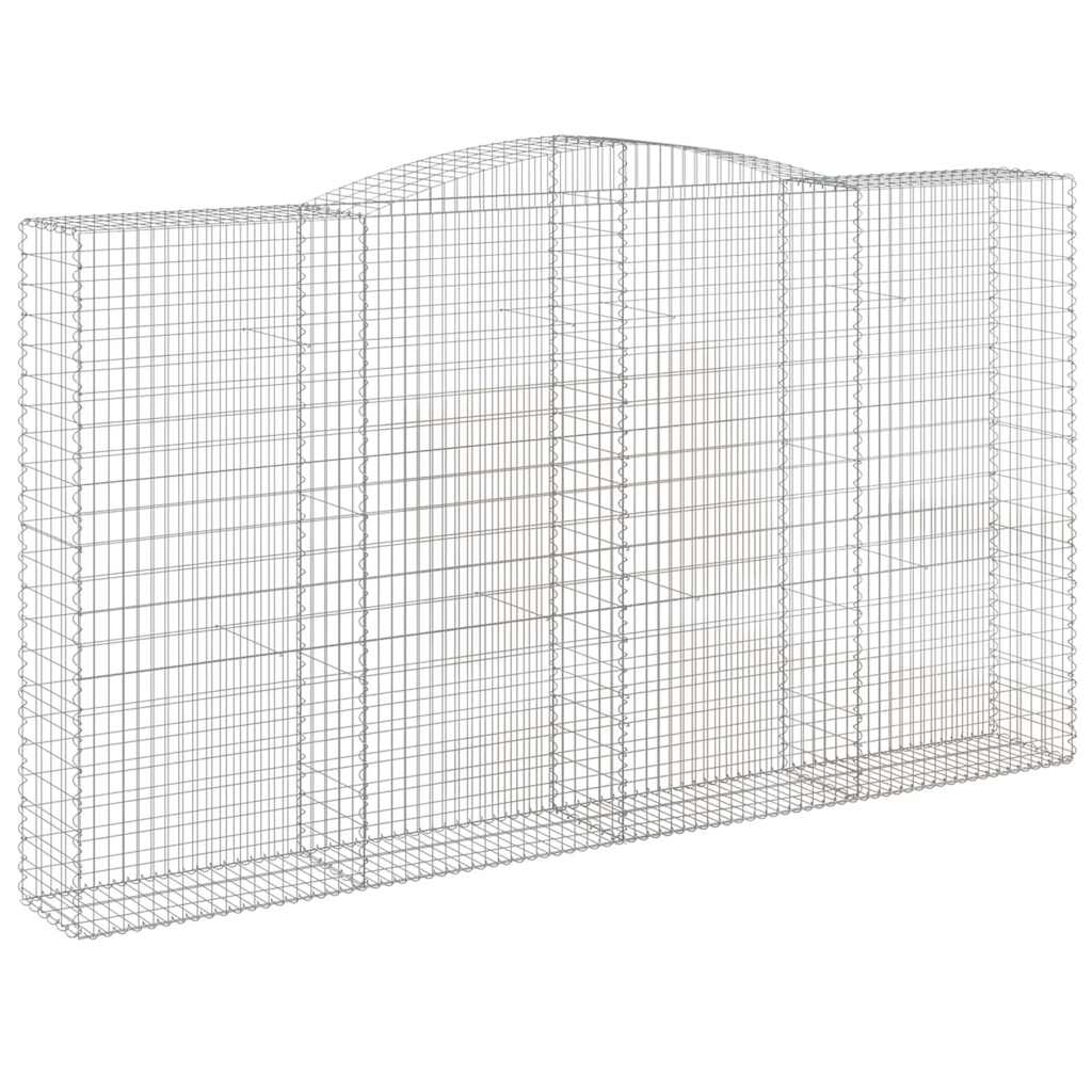 vidaXL Arched Gabion Baskets 5 pcs 400x50x220/240 cm Galvanised Iron