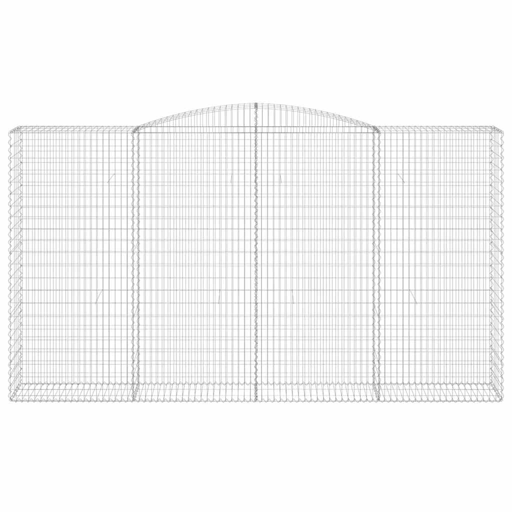 vidaXL Arched Gabion Baskets 5 pcs 400x50x220/240 cm Galvanised Iron