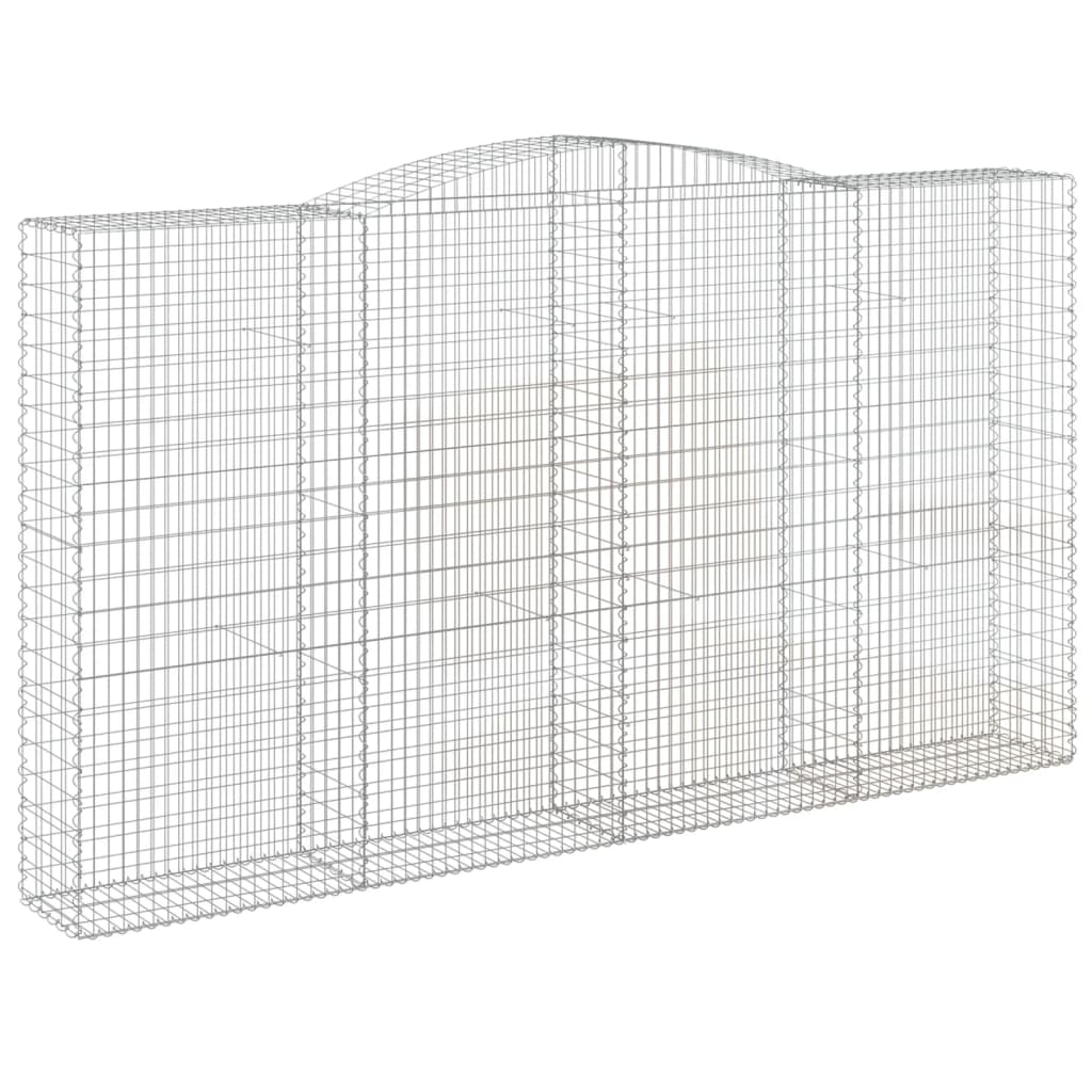 vidaXL Arched Gabion Baskets 7 pcs 400x50x220/240 cm Galvanised Iron