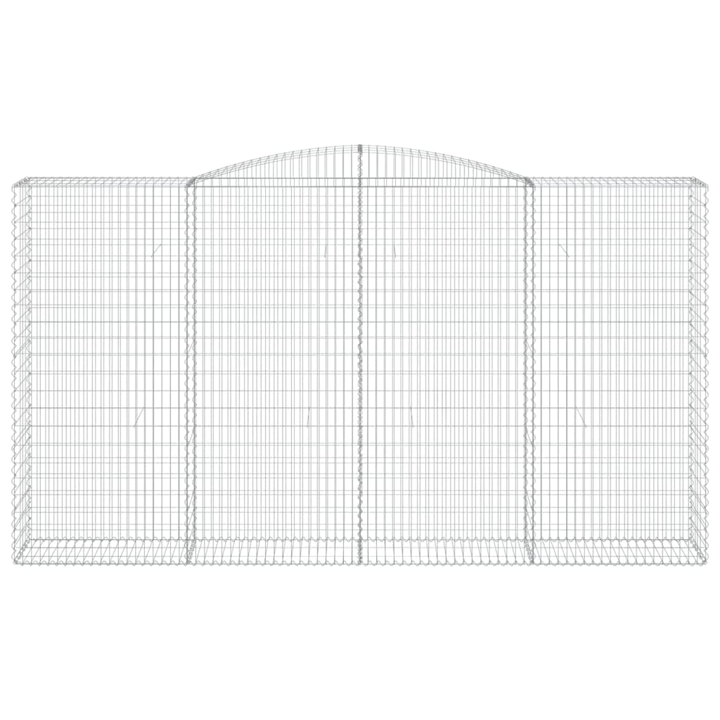 vidaXL Arched Gabion Baskets 15 pcs 400x50x220/240 cm Galvanised Iron