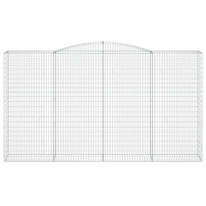 vidaXL Arched Gabion Baskets 15 pcs 400x50x220/240 cm Galvanised Iron