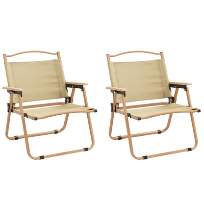 vidaXL Camping Chair | Set of 2 | Beige