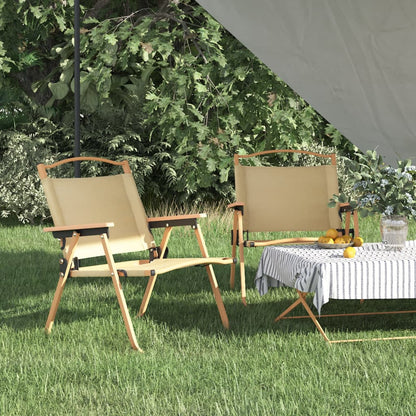 vidaXL Camping Chair | Set of 2 | Beige