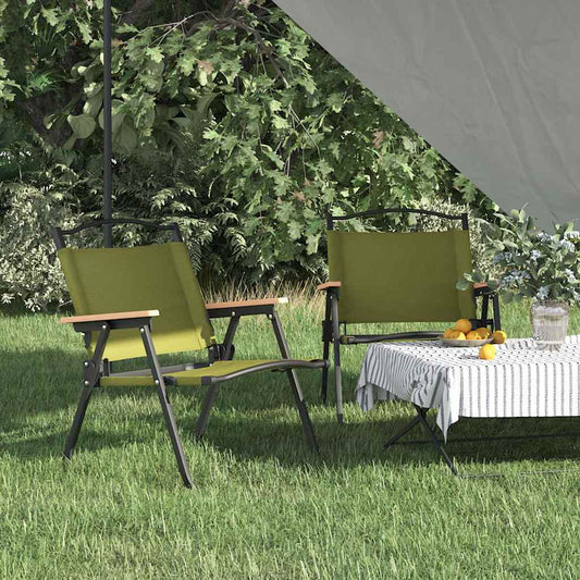 vidaXL Camping Chairs 2 pcs Green 54x43x59 cm Oxford Fabric
