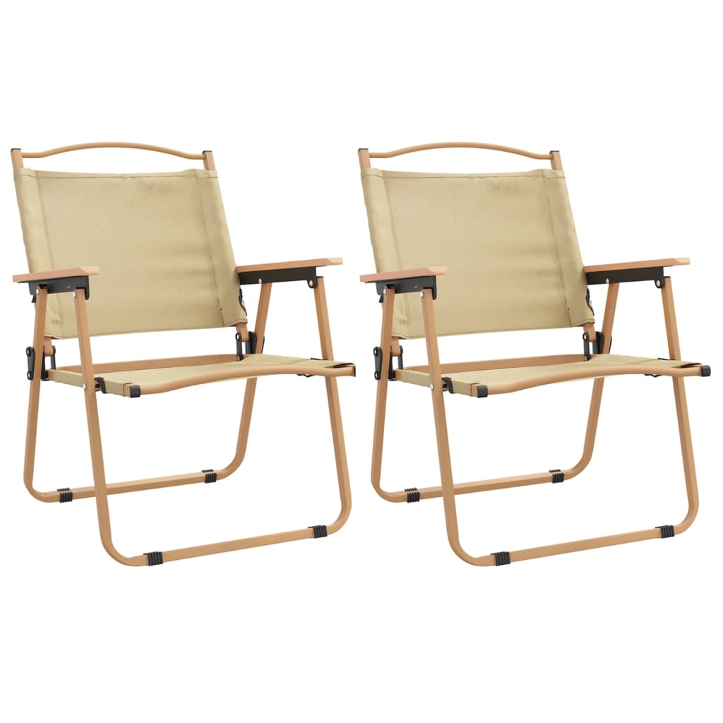 vidaXL Camping Chair | Set of 2 | Beige