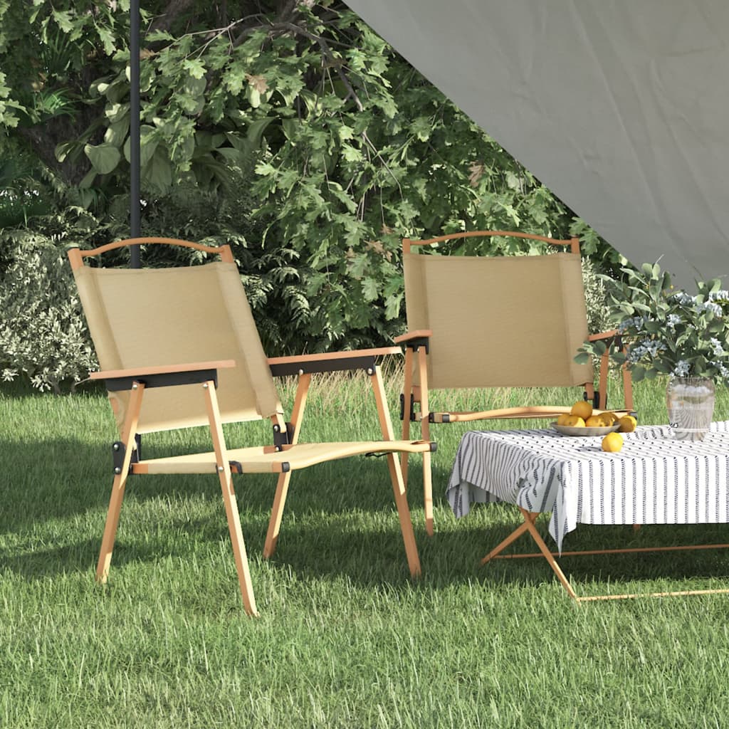 vidaXL Camping Chair | Set of 2 | Beige