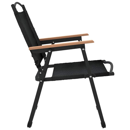 vidaXL Camping Chairs 2 pcs Black 54x55x78 cm Oxford Fabric