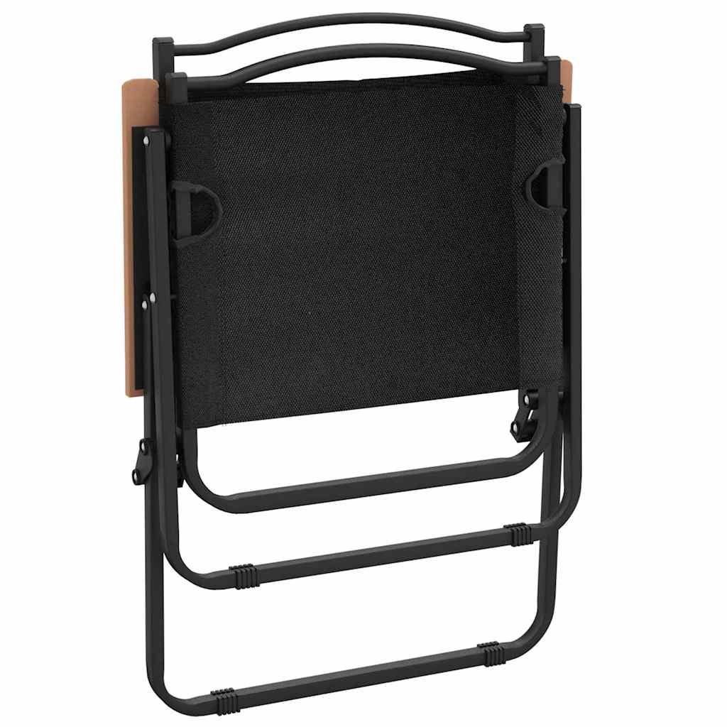 vidaXL Camping Chairs 2 pcs Black 54x55x78 cm Oxford Fabric
