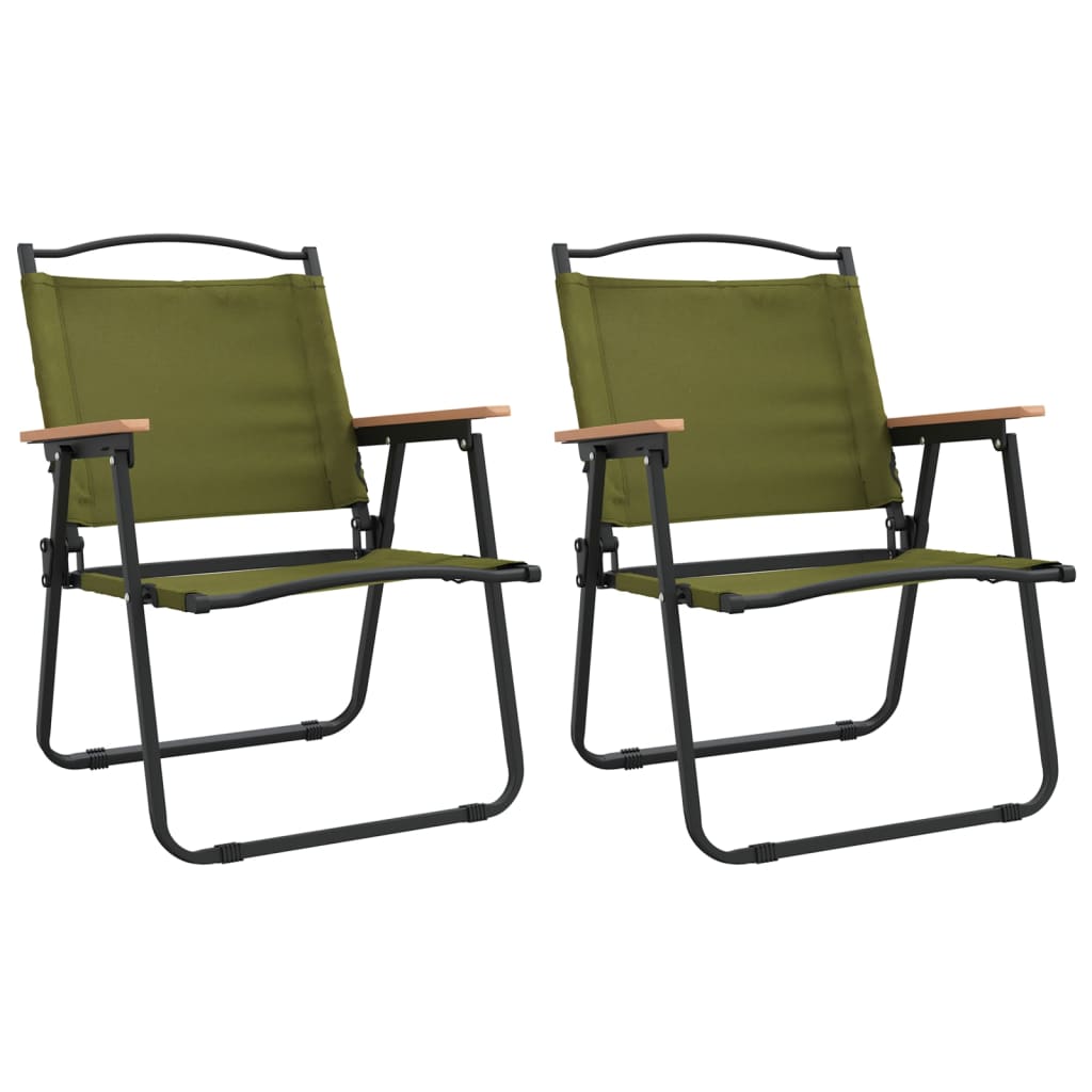 vidaXL Camping Chair | Set of 2 | Green | 500D Oxford fabric with PE coating