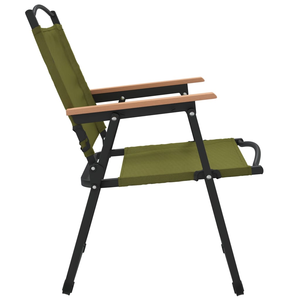 vidaXL Camping Chair | Set of 2 | Green | 500D Oxford fabric with PE coating