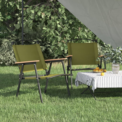 vidaXL Camping Chair | Set of 2 | Green | 500D Oxford fabric with PE coating