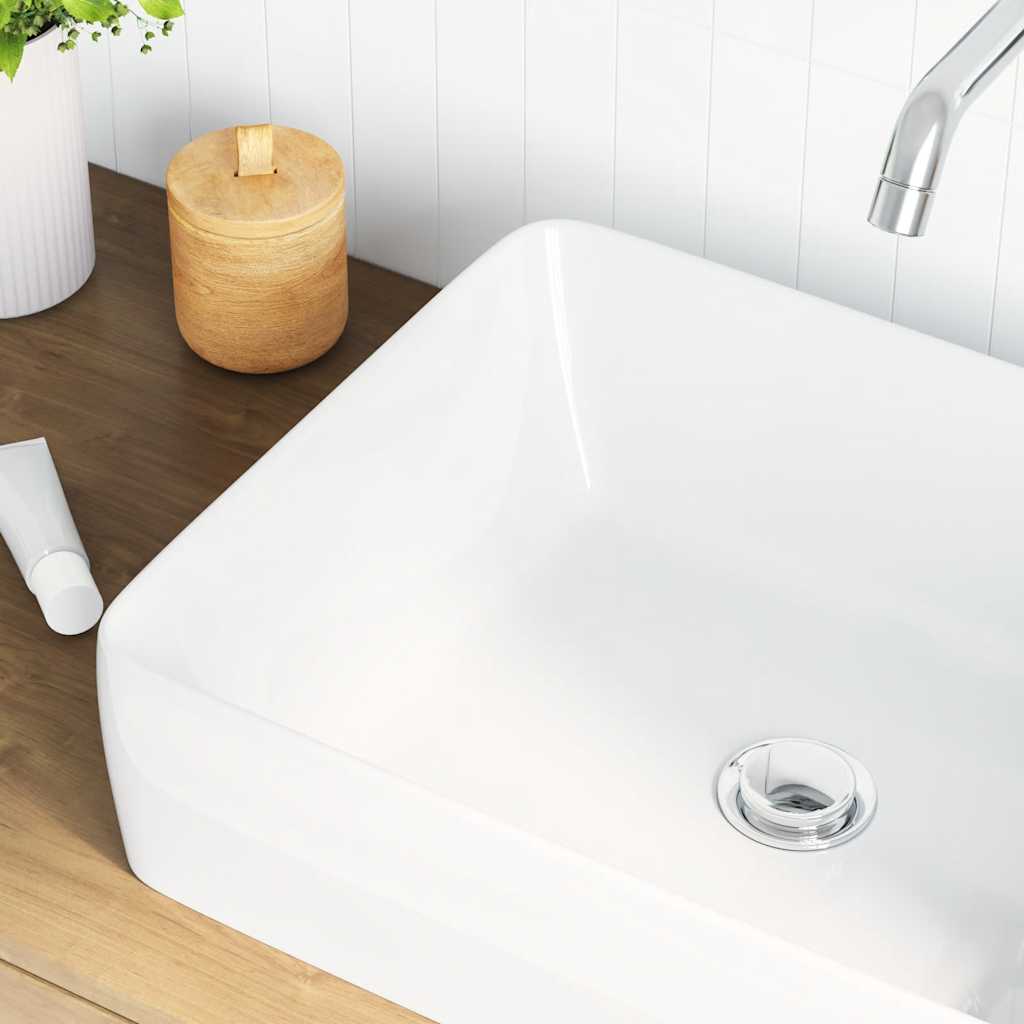 vidaXL Wash Basin White 48x37x13 cm Ceramic Rectangle