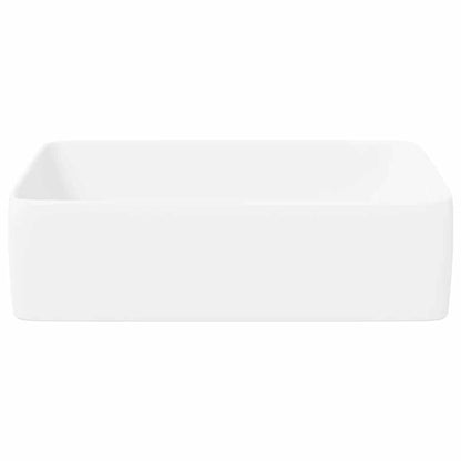 vidaXL Wash Basin White 48x37x13 cm Ceramic Rectangle