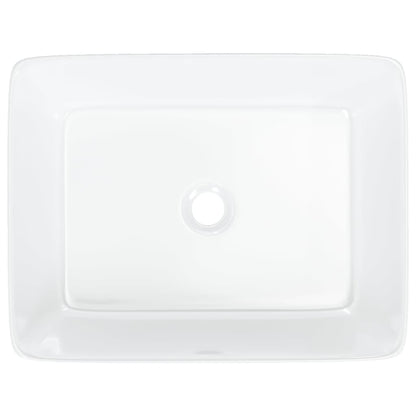 vidaXL Wash Basin White 48x37x13 cm Ceramic Rectangle