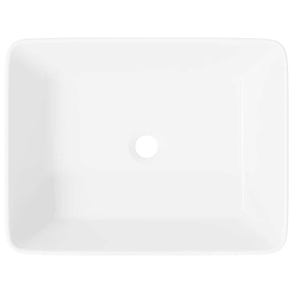 vidaXL Wash Basin White 48x37x13 cm Ceramic Rectangle