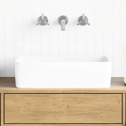 vidaXL Wash Basin White 48x37x13 cm Ceramic Rectangle