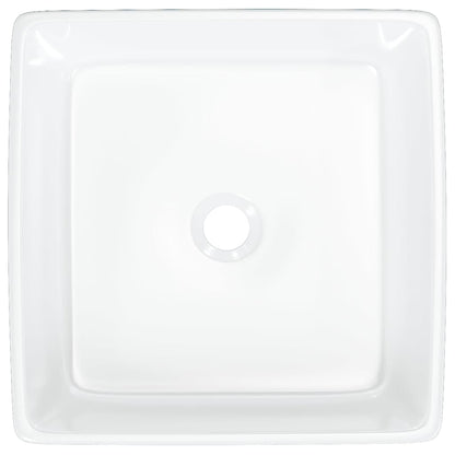 vidaXL Wash Basin White 37x37x13 cm Ceramic Square