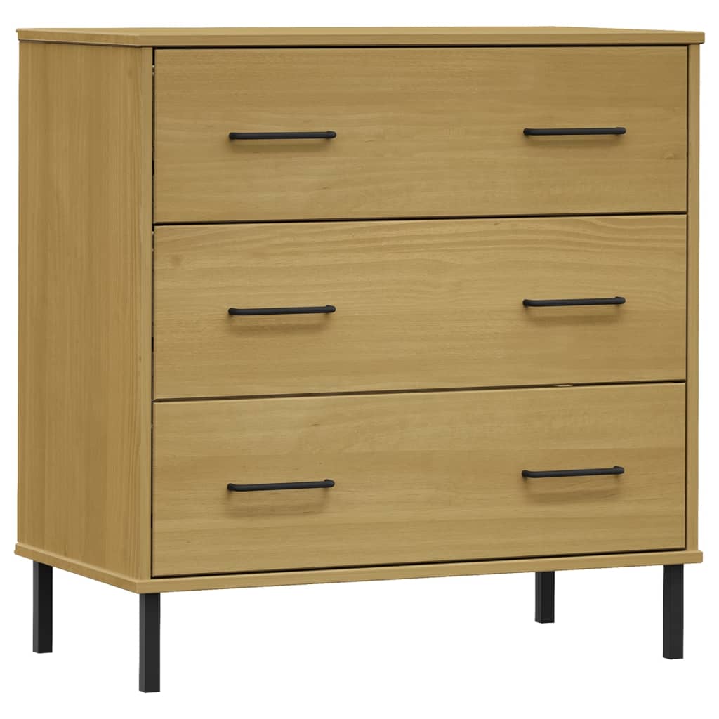 vidaXL Sideboard with 3 Drawers Brown 77x40x79.5 cm Solid Wood OSLO