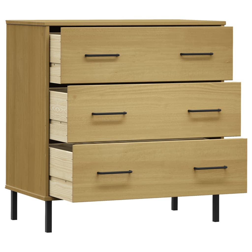 vidaXL Sideboard with 3 Drawers Brown 77x40x79.5 cm Solid Wood OSLO
