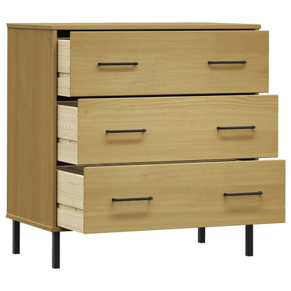 vidaXL Sideboard with 3 Drawers Brown 77x40x79.5 cm Solid Wood OSLO