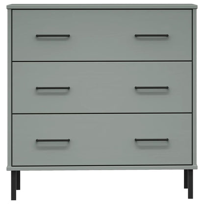 vidaXL Sideboard with 3 Drawers Grey 77x40x79,5 cm Solid Wood "OSLO