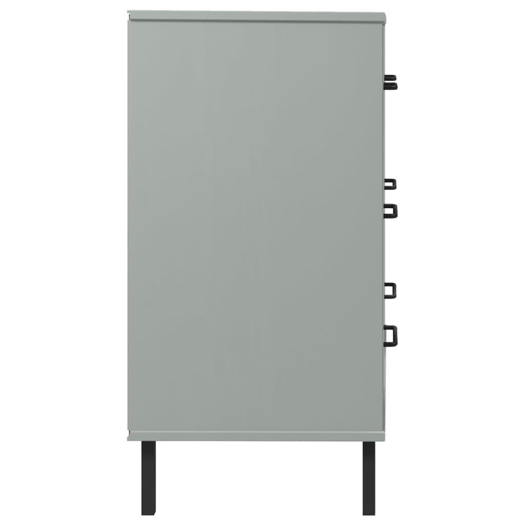 vidaXL Sideboard with 3 Drawers Grey 77x40x79,5 cm Solid Wood "OSLO