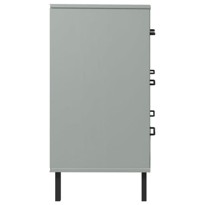 vidaXL Sideboard with 3 Drawers Grey 77x40x79,5 cm Solid Wood "OSLO
