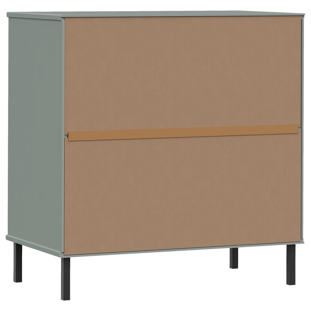 vidaXL Sideboard with 3 Drawers Grey 77x40x79,5 cm Solid Wood "OSLO