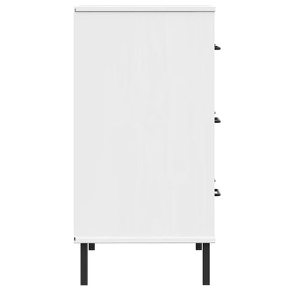 vidaXL Sideboard with 3 Drawers White 77x40x79.5 cm Solid Wood OSLO