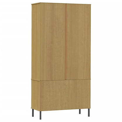 vidaXL Bookcase with Metal Legs Brown 85x35x172,5 cm Solid Wood "OSLO
