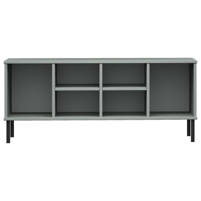 vidaXL Shoe Rack with Metal Legs Grey 106x35x45 cm Solid Wood OSLO