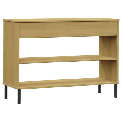 vidaXL Console Cabinet with Metal Legs Brown Solid Wood Pine "OSLO