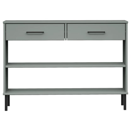 vidaXL Console Cabinet with Metal Legs Grey Solid Wood Pine OSLO