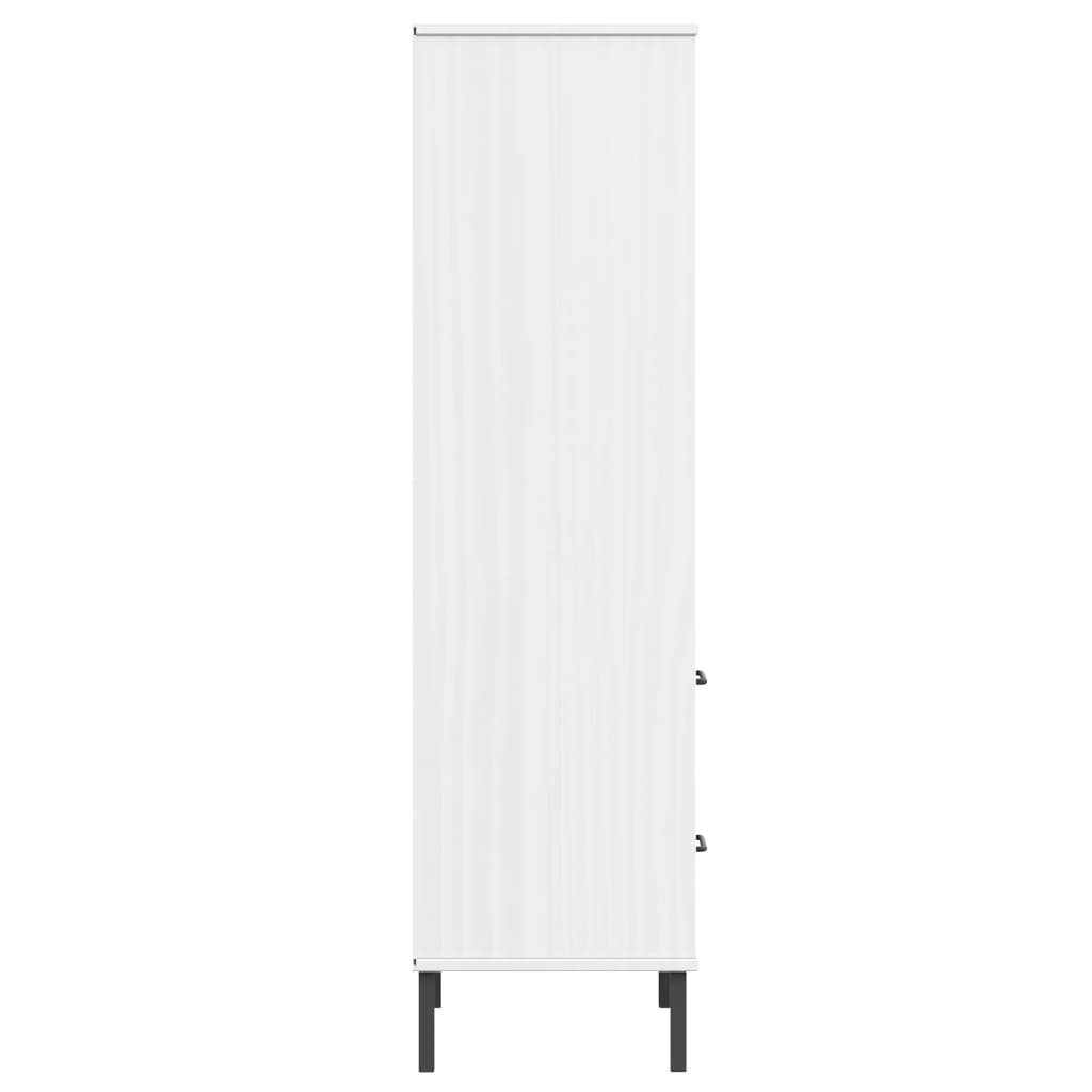 vidaXL Bookcase with 2 Drawers White 60x35x128,5 cm Solid Wood "OSLO