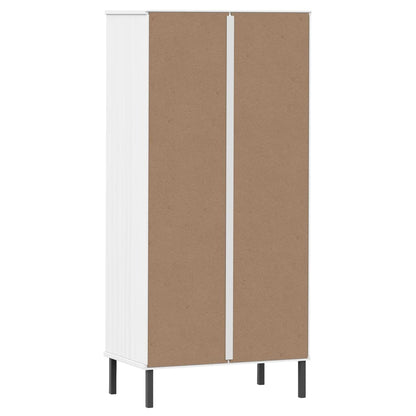 vidaXL Bookcase with 2 Drawers White 60x35x128,5 cm Solid Wood "OSLO