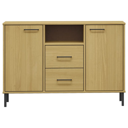 vidaXL Sideboard with Metal Legs Brown 113x40x77 cm Solid Wood OSLO