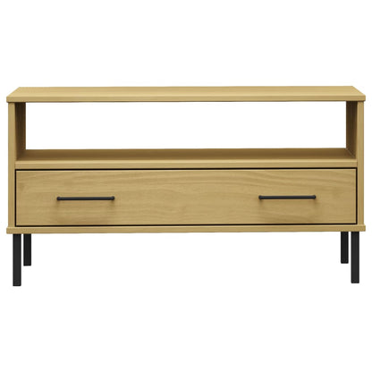 vidaXL Coffee Table with Metal Legs Brown 85x50x45cm Solid Wood "OSLO
