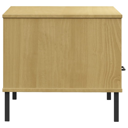 vidaXL Coffee Table with Metal Legs Brown 85x50x45cm Solid Wood "OSLO