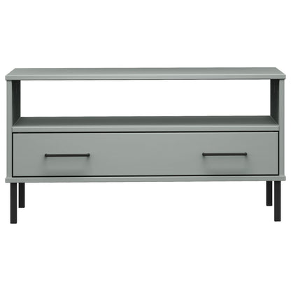 vidaXL Coffee Table with Metal Legs Grey 85x50x45 cm Solid Wood "OSLO